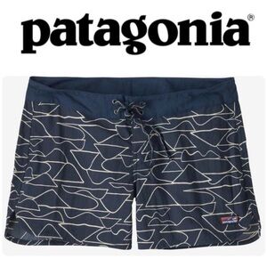 Patagonia Navy Blue & White Wavefarer Women's Shorts